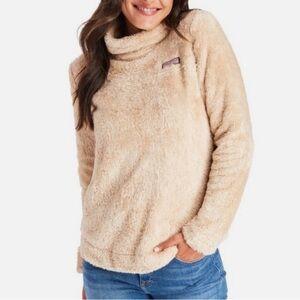 Vineyard Vines Tan Fleece Turtleneck Sweater